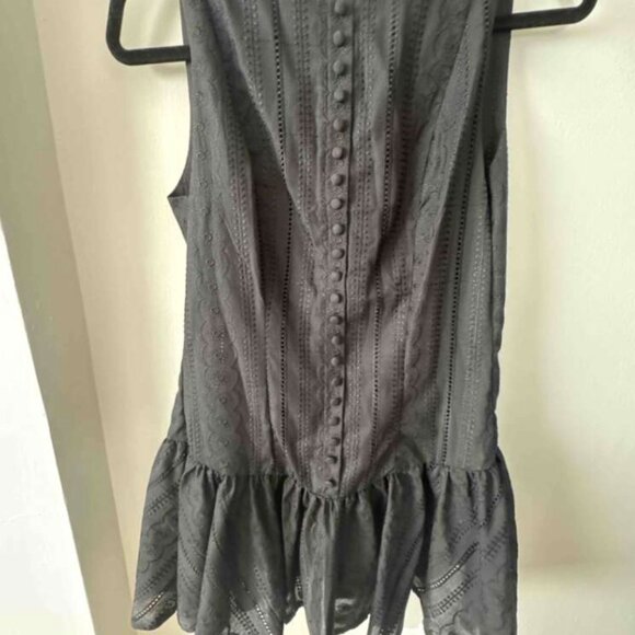 Black lace eyelet mini dress - Picture 6 of 8